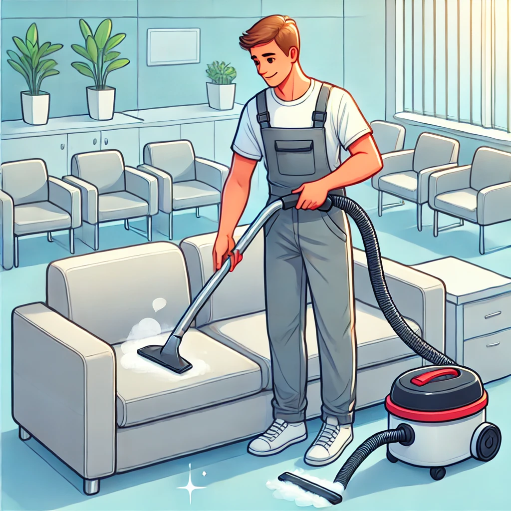 Cleaning office upholstery