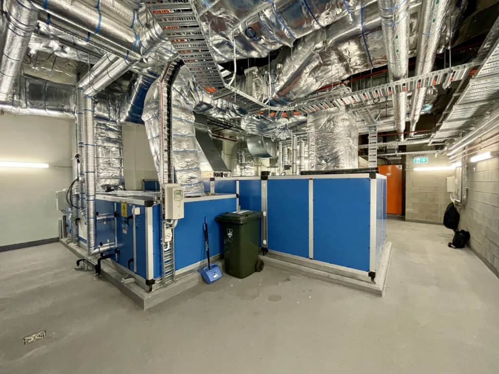 Air handling units in large commercial building, Brisbane Air handling unit cleaning