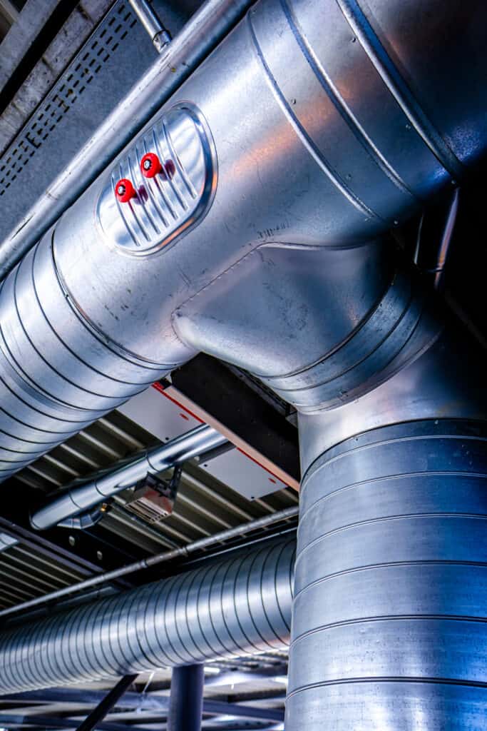 industrial steel tube of a ventilation system