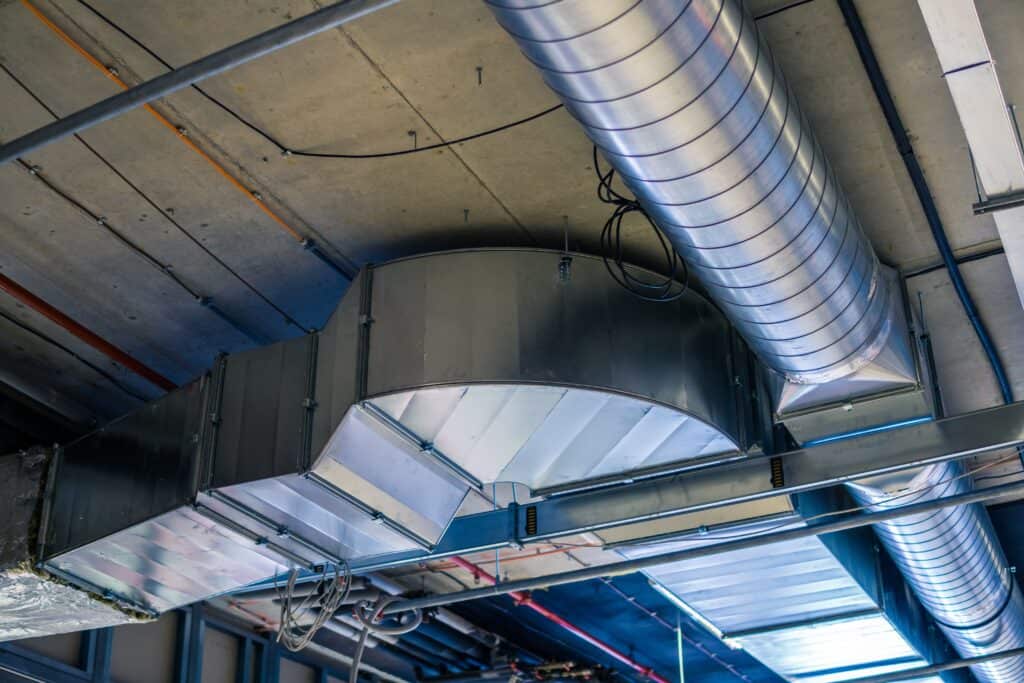 Pipes of HVAC  system (heating ventilation and air conditioning).
