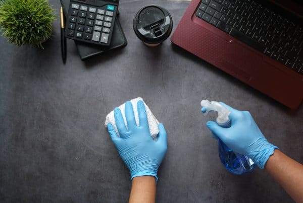 office cleaning in action